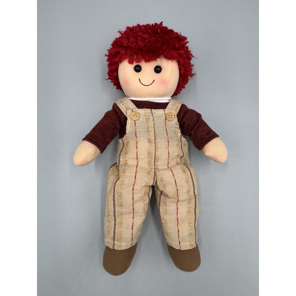 Darice Cloth Ragdoll Boy W/ Red Yarn Hair 12” Stuffed Doll
